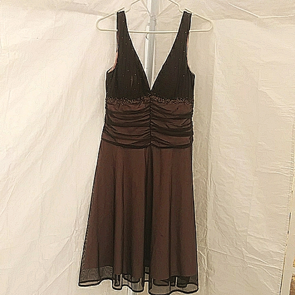 Vintage Beaded Formall Party Dress S=10 & Coordinating Damask Bolero S=14